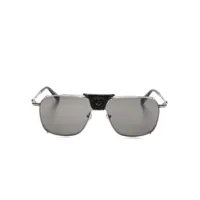 moncler eyewear lunettes de soleil à logo appliqué - noir