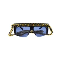 chanel pre-owned lunettes de soleil couvrantes (années 1990-2000) - noir