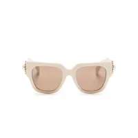 moschino eyewear lunettes de soleil carrées à logo appliqué - blanc
