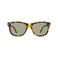 zegna lunettes de soleil rectangulaires à effet écailles de tortue - marron