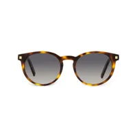 zegna lunettes de soleil à monture ovale - marron