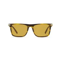 zegna lunettes de soleil à effet écailles de tortue - marron