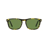 zegna lunettes de soleil rectangulaires à effet écailles de tortue - marron