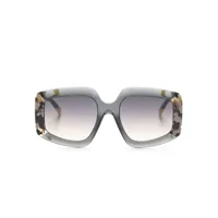 missoni eyewear lunettes de soleil carrées à plaque logo - gris