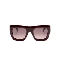 missoni eyewear lunettes de soleil carrées à imprimé zigzag - rouge