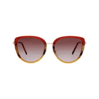 bally lunettes de soleil oversize à plaque logo - rouge