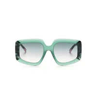 missoni eyewear lunettes de soleil oversize à plaque logo - vert