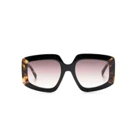 missoni eyewear lunettes de soleil à effet écaille de tortue - marron