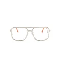 marni eyewear lunettes de vue à monture pilote asymétrique - argent