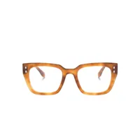 isabel marant eyewear lunettes de vue carrées à logo imprimé - marron