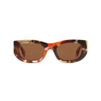 gucci eyewear lunettes de soleil à monture ovale - orange
