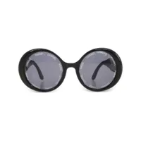 chanel pre-owned lunettes de soleil à monture ovale - noir