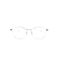 thom browne eyewear lunettes de vue à monture ronde transparente - blanc