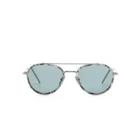 thom browne eyewear lunettes de soleil à monture ovale - argent