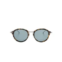 thom browne eyewear lunettes de soleil rondes à effet écailles de tortue - marron