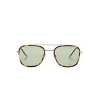 thom browne eyewear lunettes de soleil à monture pilote - marron