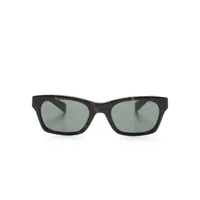 dunhill lunettes de soleil à monture rectangulaire - marron