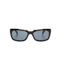 dunhill lunettes de soleil à monture rectangulaire - marron