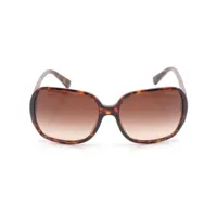 chanel pre-owned lunettes de soleil à effet écailles de tortue (1986-1988) - marron