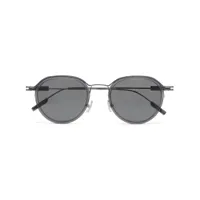 zegna lunettes de soleil à monture ronde - gris