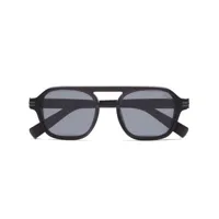 zegna lunettes de soleil à monture pilote - gris