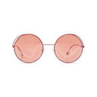 fendi pre-owned lunettes de vue rondes à détail de décale - rouge