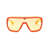 philipp plein lunettes de soleil à monture couvrante - orange