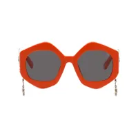 philipp plein lunettes de soleil à monture géométrique - orange