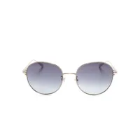 chopard eyewear lunettes de soleil schl03m à monture ronde - or