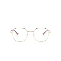 gucci eyewear lunettes de vue géométriques à logo gravé - or