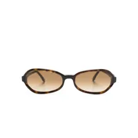 our legacy drain tortoiseshell oval-frame sunglasses - marron