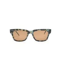 thom browne eyewear lunettes de soleil carrées à effet écailles de tortue - multicolore