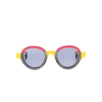 theo eyewear lunettes de soleil futurisme à monture ronde - jaune