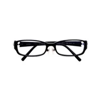 chanel pre-owned lunettes de vue rectangulaires camélia (années 2000) - noir