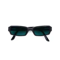 chanel pre-owned 1990-2000s cc rectangle-frame sunglasses - noir