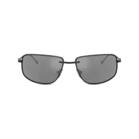 diesel lunettes de soleil rectangulaires à plaque logo - noir