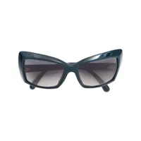 chanel pre-owned 2000s gradient cat-eye sunglasses - vert