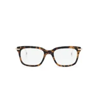 thom browne eyewear lunettes de vue carrées à effet écailles de tortue - marron