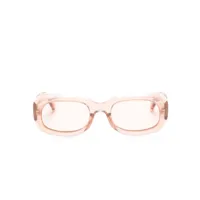 longchamp lunettes de soleil rectangulaires à logo - rose