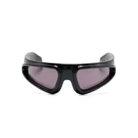 rick owens ryder wraparound-frame sunglasses - noir