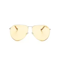 etro luxury metal pilot-frame sunglasses - marron