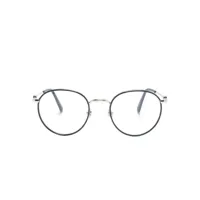 moncler eyewear lunettes de vue rondes à plaque logo - bleu