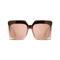 etro tailoring oversize-frame sunglasses - marron
