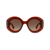 etro paisley-print round-frame sunglasses - rouge
