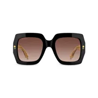 etro square-frame logo-plaque sunglasses - marron