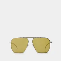 lunettes de soleil - bottega veneta - métal - argenté/marron