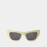 lunettes de soleil - bottega veneta - acétate - jaune/gris