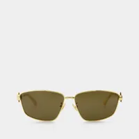 lunettes de soleil - bottega veneta - métal - doré/marron