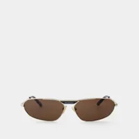 lunettes de soleil - balenciaga - métal - doré/marron