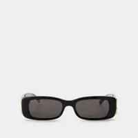 lunettes de soleil - balenciaga - acétate - noir/doré/gris